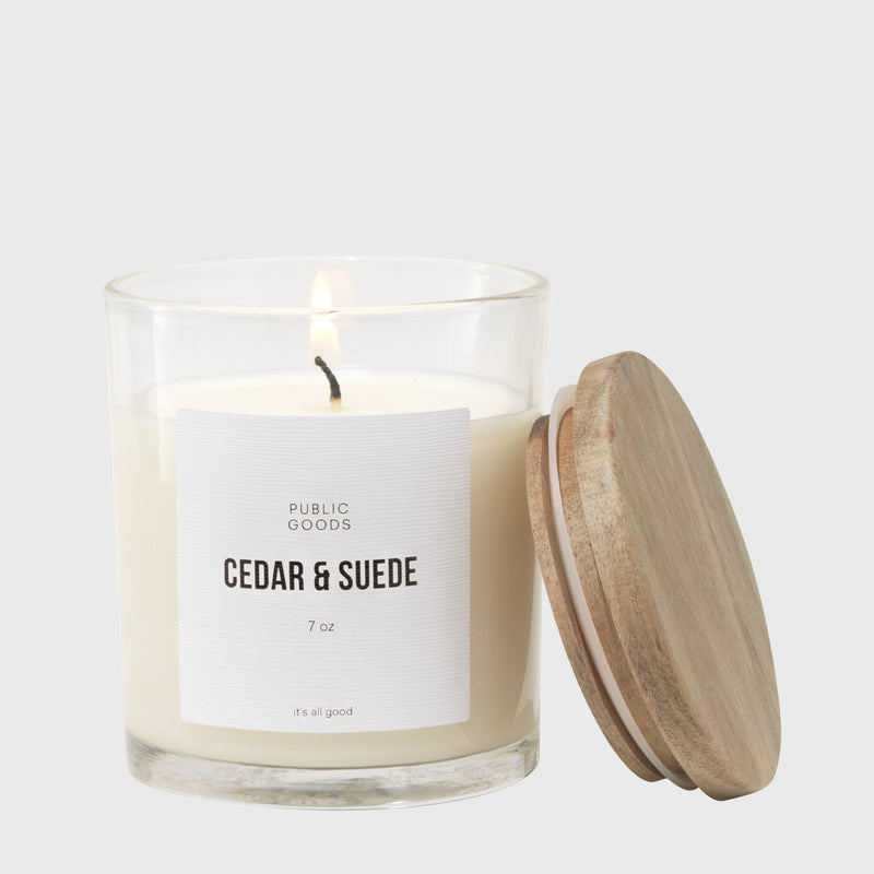 Public Goods Household Cedar & Suede Soy Candle (7oz)