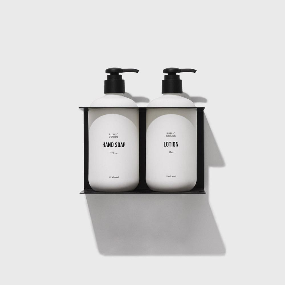 Public Goods Personal Care Double Wall-Mounted Bottle Holder