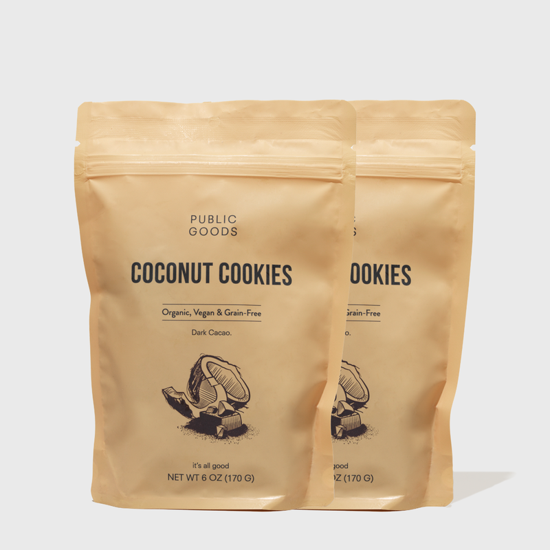 Public Goods Grocery Organic Coconut Cookies (Dark Cacao) - 2 Pack