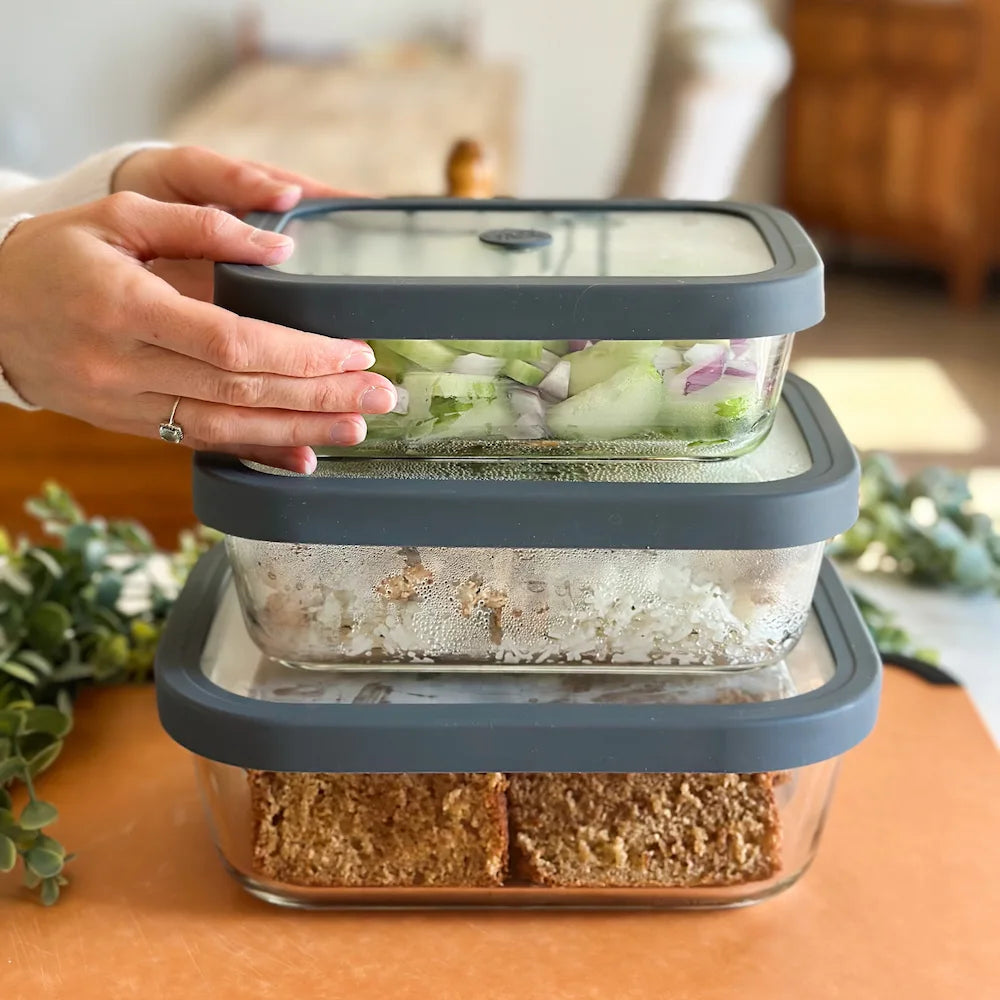 Public Goods Household Rectangle Glass Food Storage Containers (3pc)