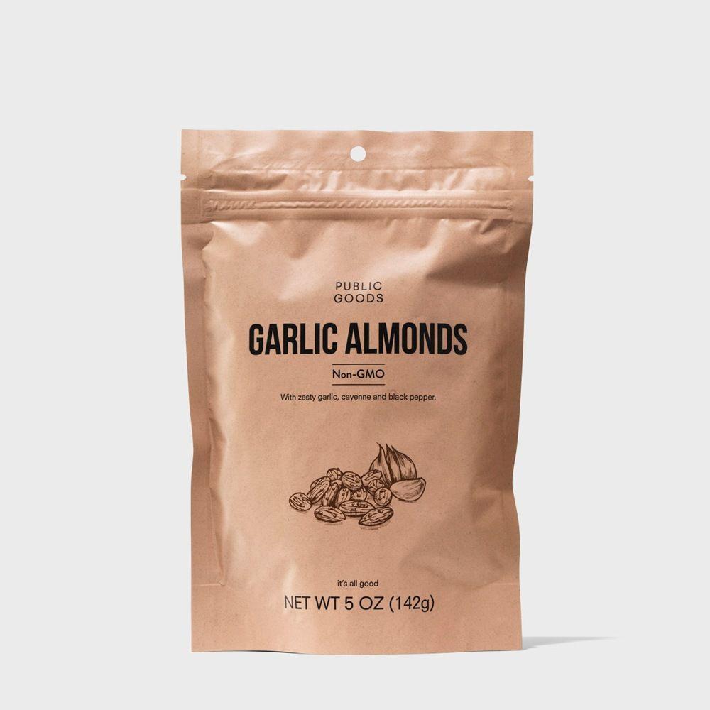 Public Goods Spicy Garlic Almonds | All Natural Garlic Flavor With A Kick
