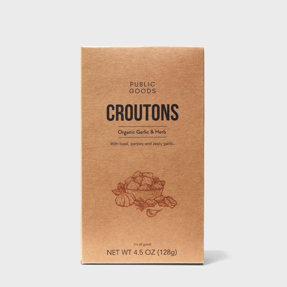 Public Goods Organic Garlic & Herb Croutons | A Recipe Crafted Over 30 Years for That Homemade Taste