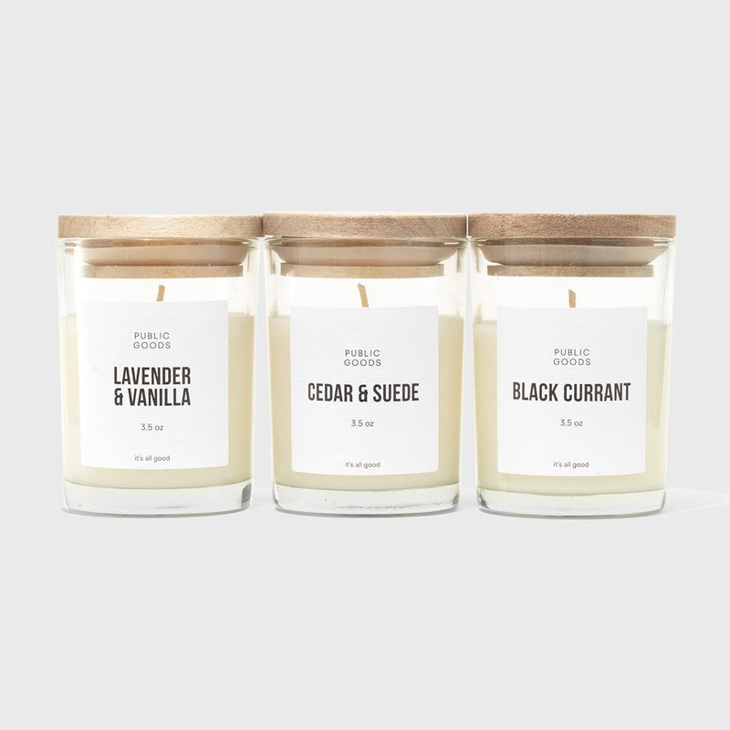 Public Goods 3 Piece Mini Candle Set (3.5 oz)