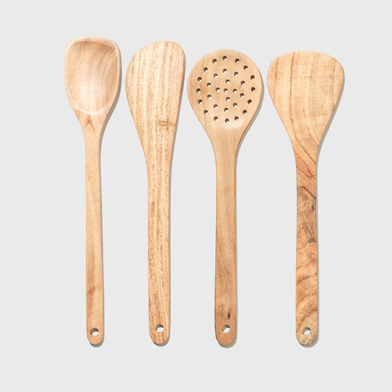 7-Piece Acacia Wood Cooking Utensils  Wooden Spoons, Spatulas, Skimmers –  Wondrwood