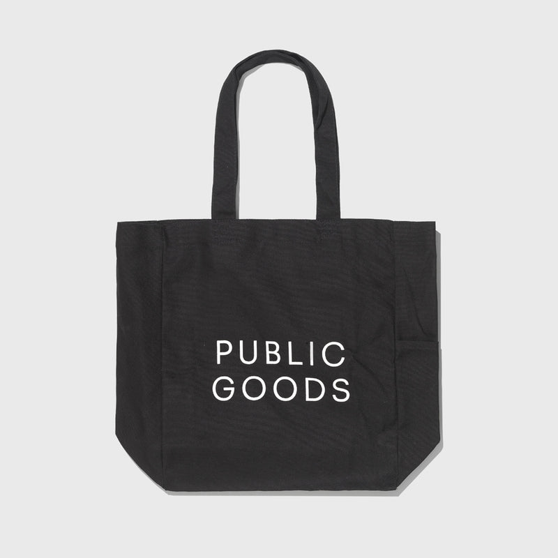 Public Goods Black Reusable Cotton Tote Bag