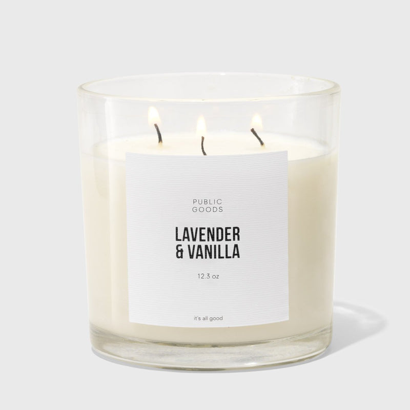 Public Goods Household Lavender & Vanilla Soy Candle (3 Wick, 12.3oz)