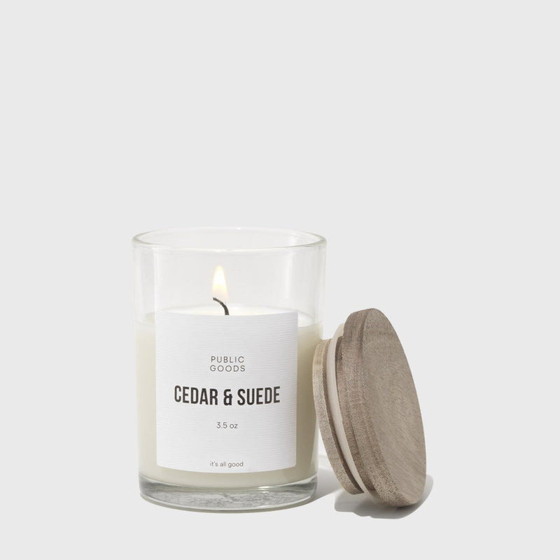 Public Goods Household Cedar & Suede Soy Candle (3.5oz)