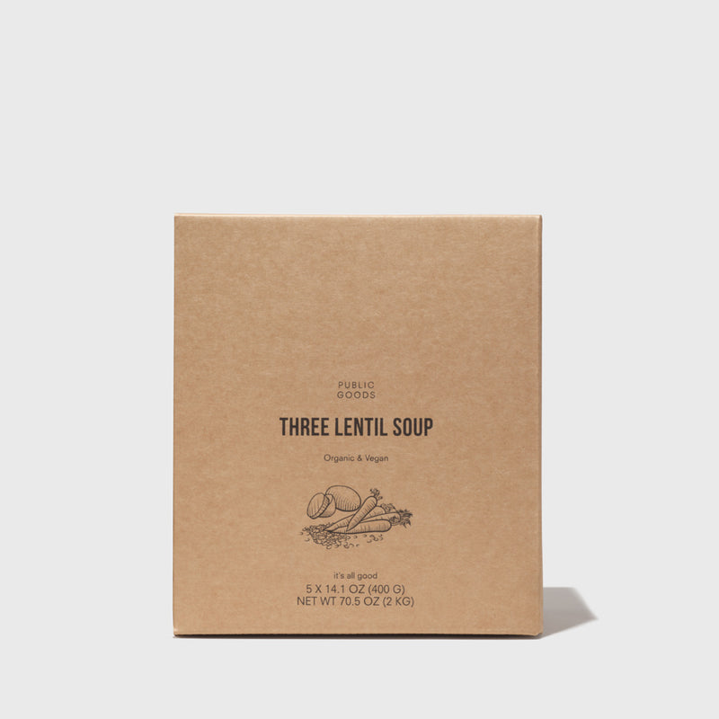 Public Goods Organic Three Lentil Soup 5pk