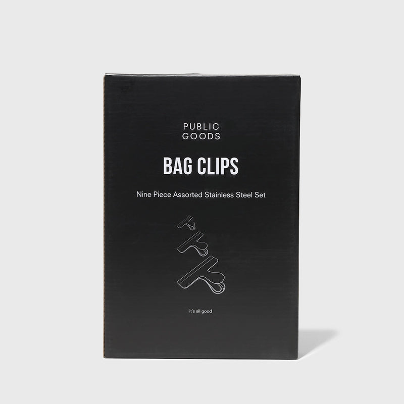 Public Goods Metal Bag Clips (9 pc) | Varying Sizes Great for Chips, Bread & More
