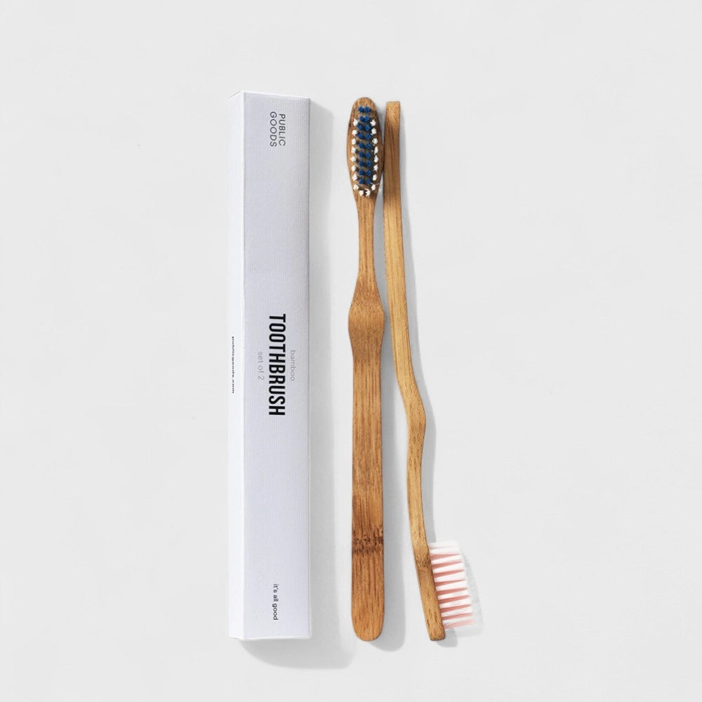 Public Goods Personal Care Bamboo Toothbrushes (2 ct)
