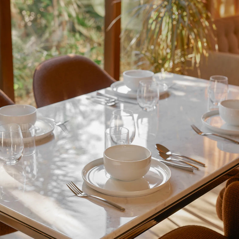 White Ceramic Dinner Plates (Set of 4) High Fired Porcelain With