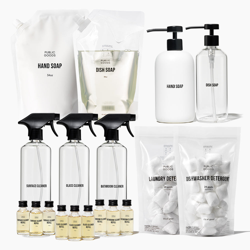 Public Goods Household Cleaning Essentials With Refills Set