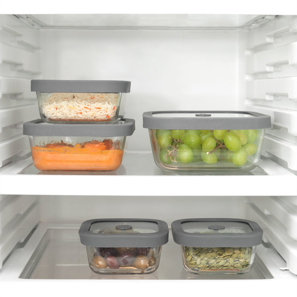 Plastic Food Storage Containers w/attached Lids. Multi sizes Containers.  Microwave/Freezer & Dishwasher Safe - Steam Release Valve. BPA/Free (10 pcs)