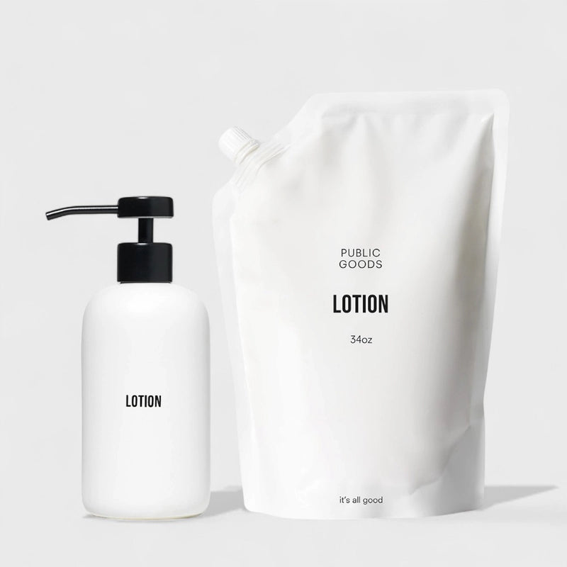 Public Goods Product Set Stoneware Lotion Dispenser + Lotion Refill