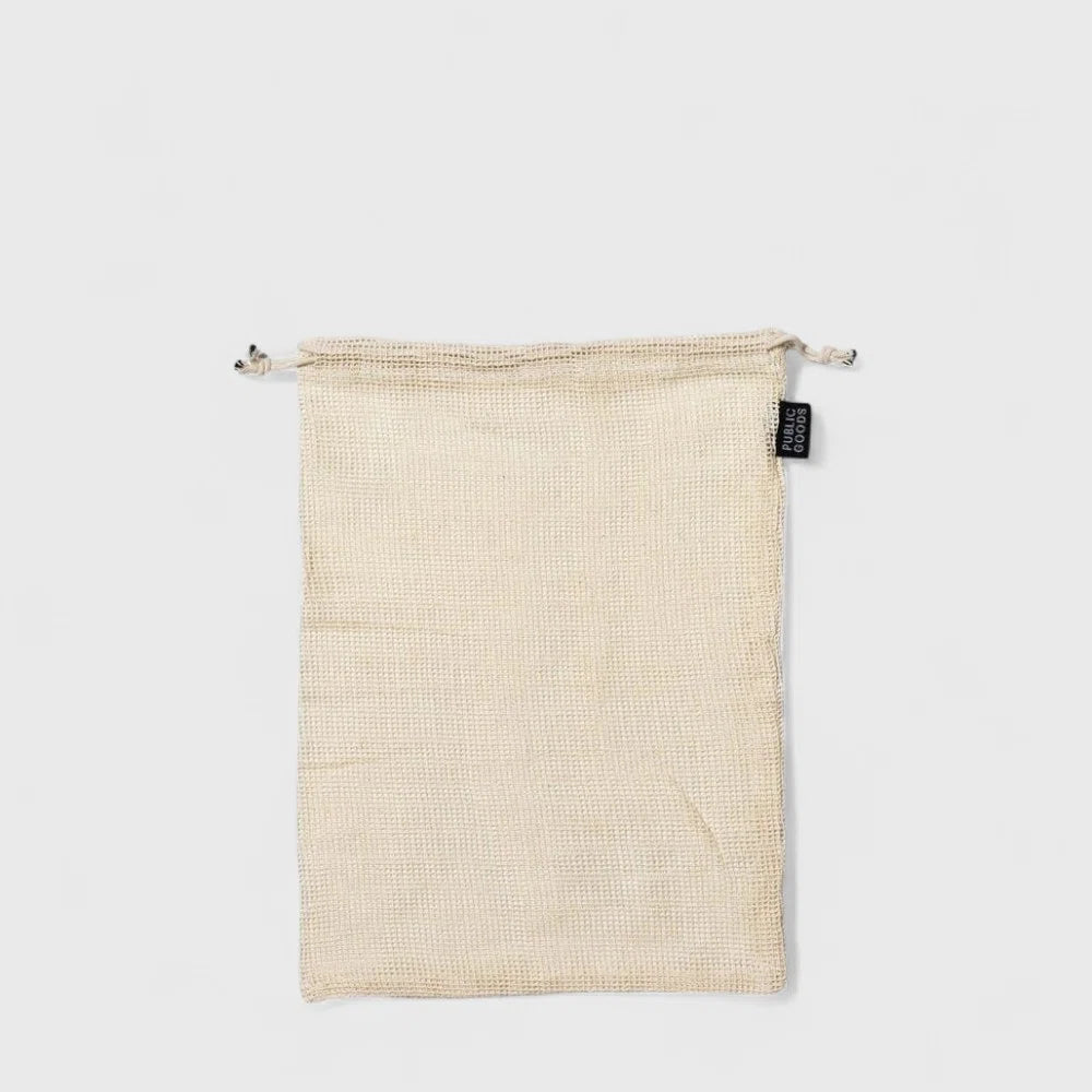 Public Goods Household Organic Reusable Mesh Grocery Bag (2 ct)