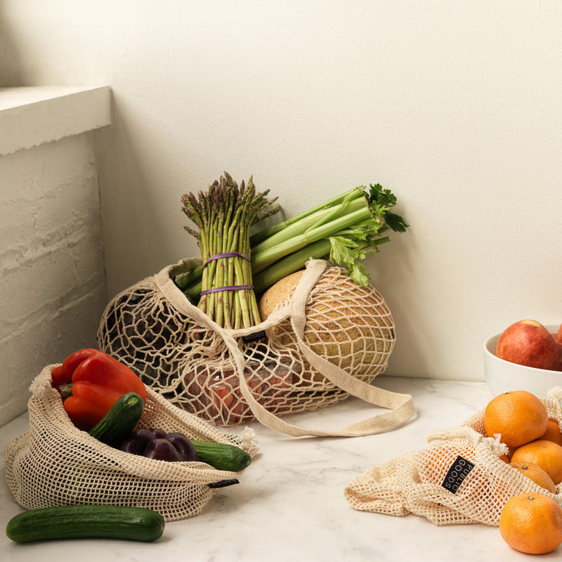 Handmade Crochet String Shopping Bag – Reusable Mesh Tote, Woven Cotton, Eco Friendly, UK Made