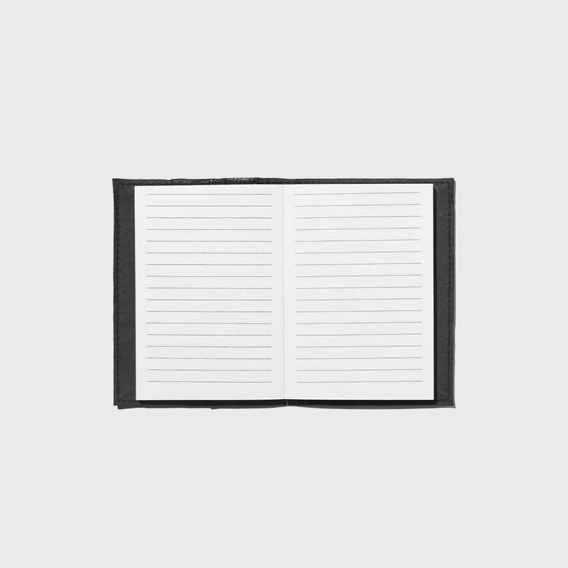 Public Goods Stationery Black Lined Banana Leather Notebook (4" x 6")