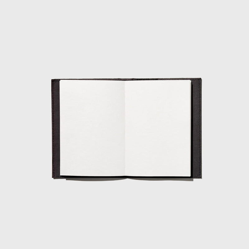 Public Goods Stationery Black Unlined Banana Leather Notebook (4" x 6")