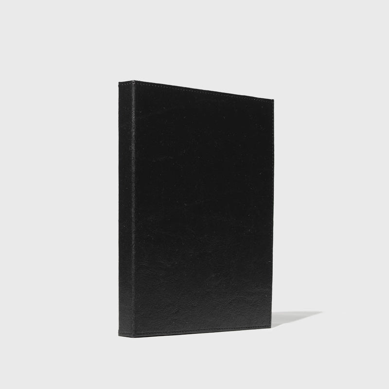 Public Goods Stationery Black Unlined Banana Leather Notebook (8.5" x 11")