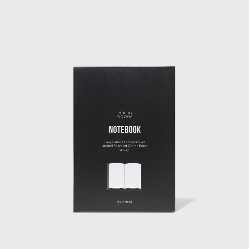 Public Goods Promo Free Grey Unlined Banana Leather Notebook (4" x 6")