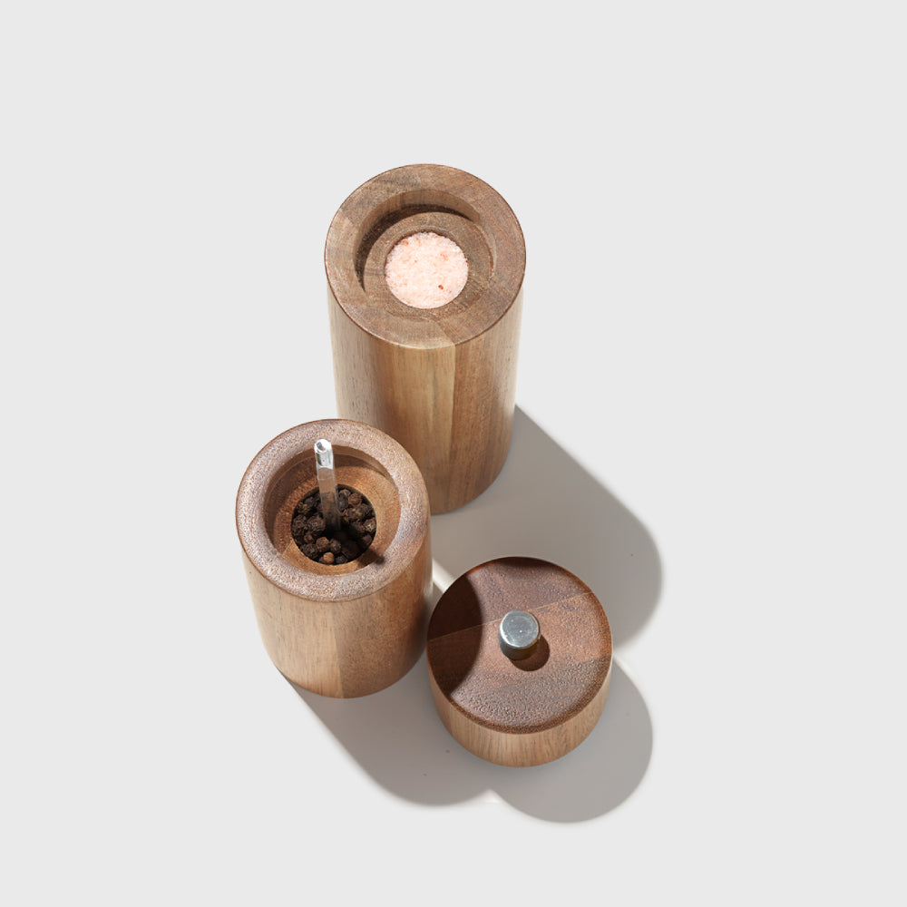 Wooden Pepper Mill & Salt Shaker Set | Minimally Designed from