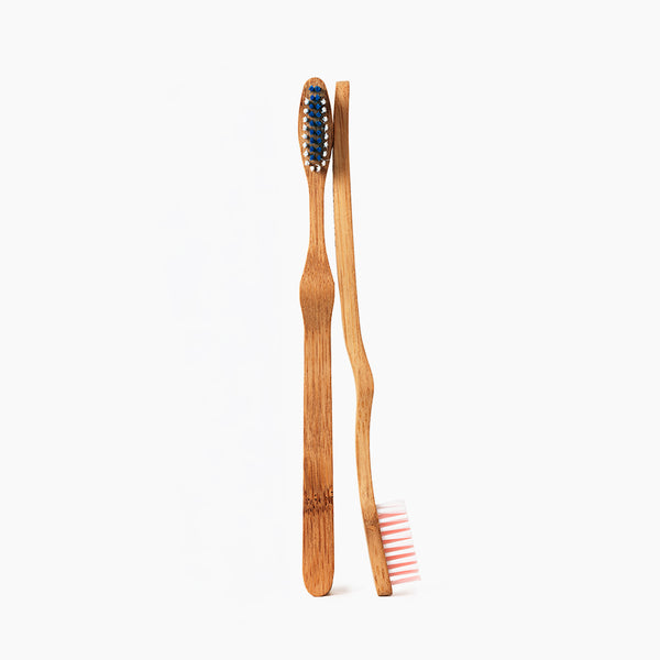 Bamboo Toothbrushes - 2 count & Toothbrush Holder