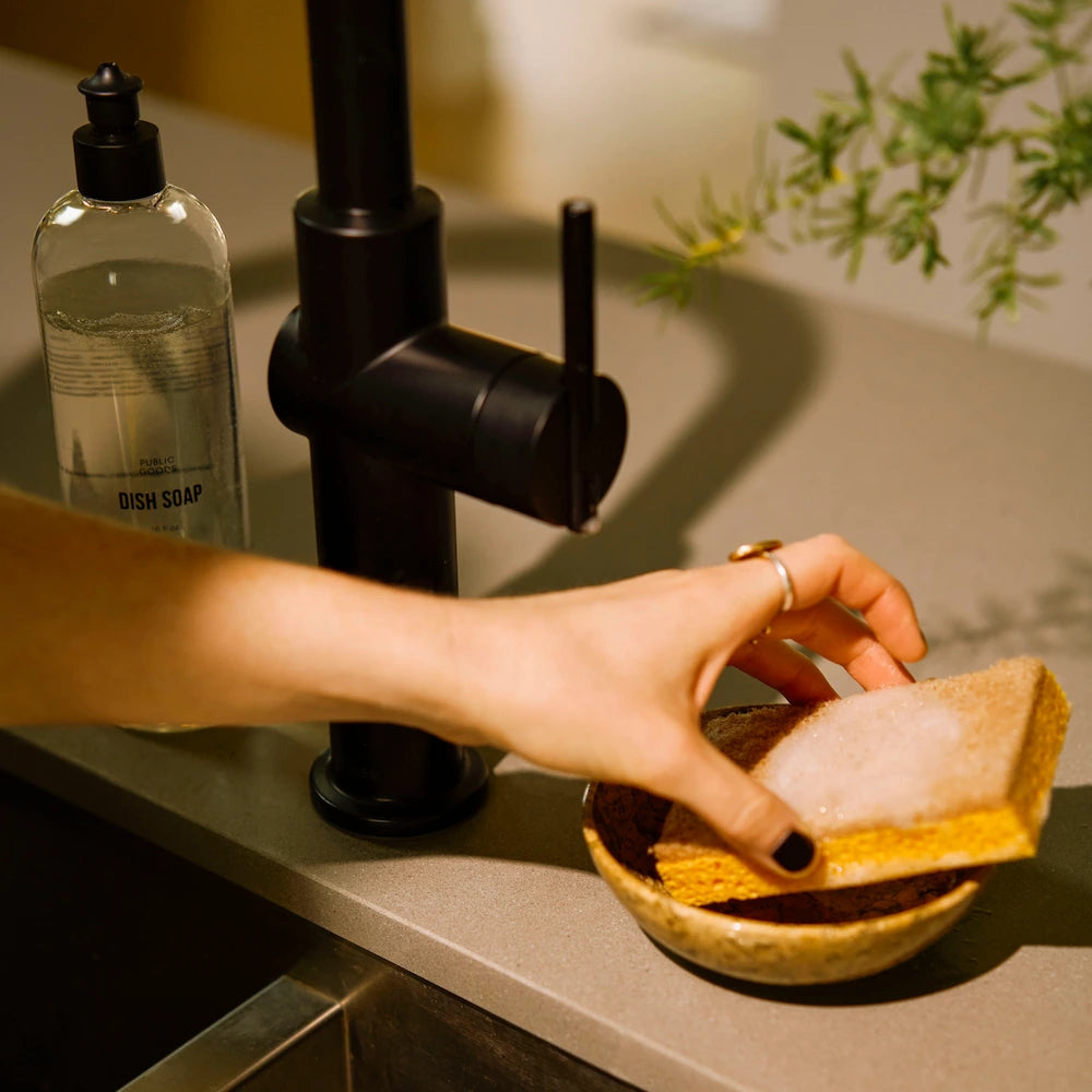 Public Goods Household Walnut Scrubber Sponge