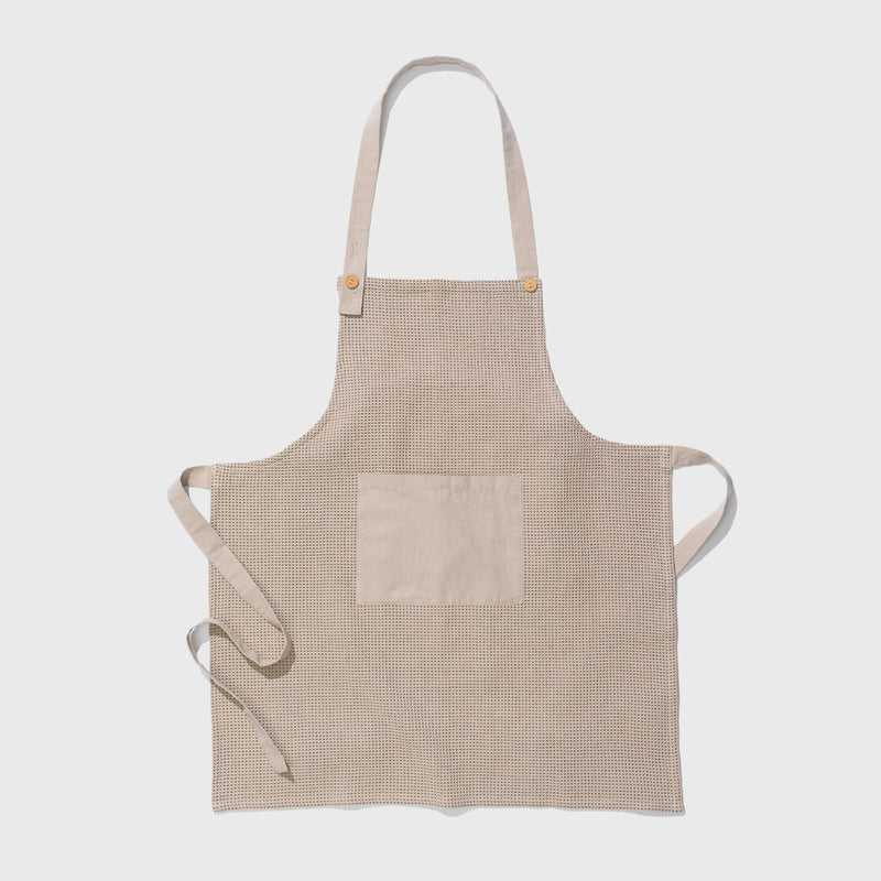  Public Goods Khaki Waffle Weave Apron | 100% Organic Cotton Cooking Apron With Pocket for the Kitchen