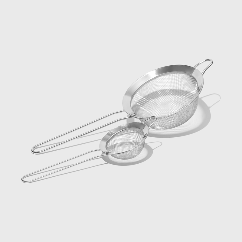 Public Goods Fine Mesh Strainers - 2 piece set | Stainless Steel Mesh Sifter for Flour & More