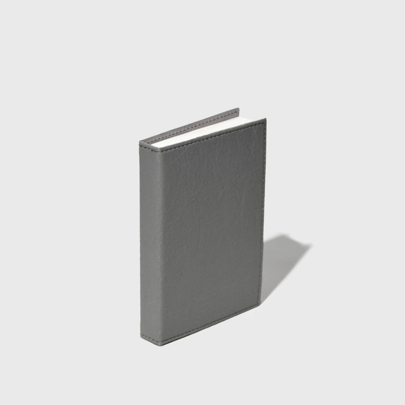 Public Goods Grey Unlined Vegan Leather Notebook (4" x 6") | Plant Based Leather & Recycled Cotton Sheets