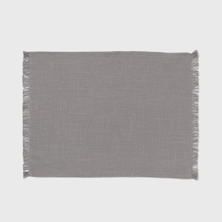 Cotton Woven Grey Table Placemats (Set of 4) Cloth Linen Placemats