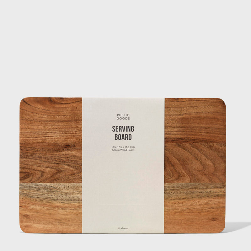 Public Goods Large Acacia Wood Serving Board (17.5" x 11.5") | Perfect for Cheese & other Foods