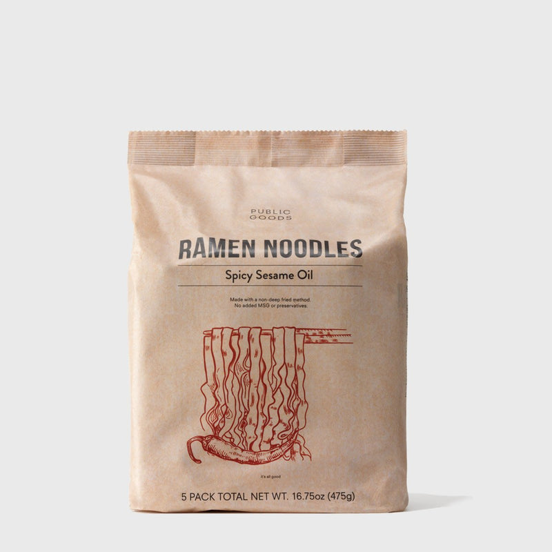 Public Goods Product Set Spicy Sesame Oil Ramen Noodles ($1 Per Pack Promo Bundle)