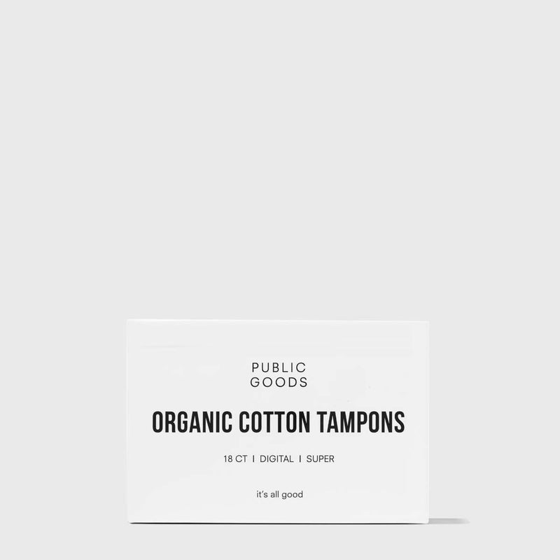Public Goods Applicator Free Organic Cotton Tampons | 18 CT - Compact - Super