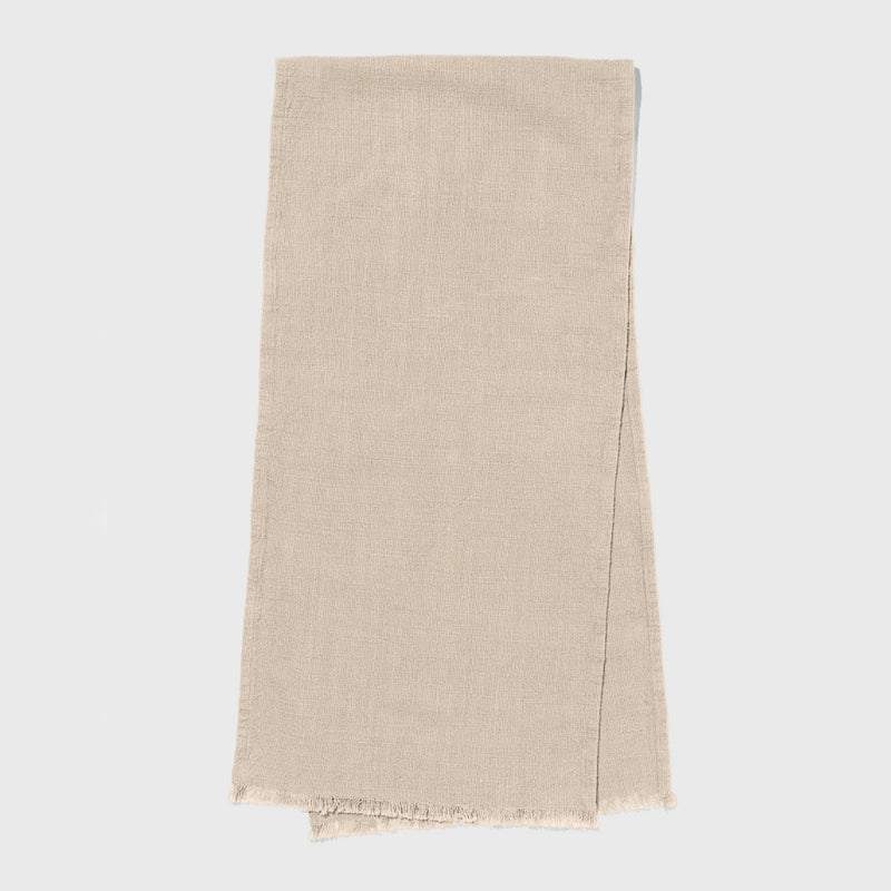 Public Goods 60" Khaki Linen Table Runner | Organic Cotton Tan Table Runner